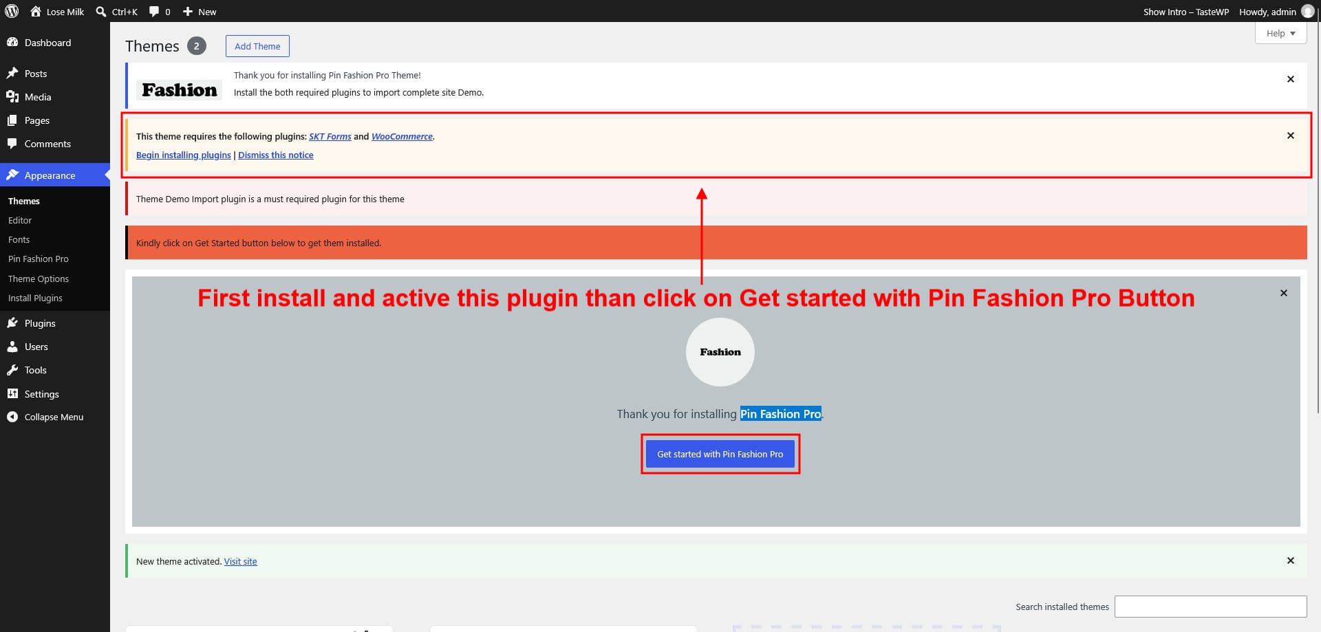 Installing required plugins