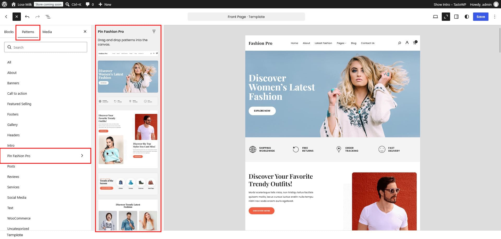 Theme patterns list