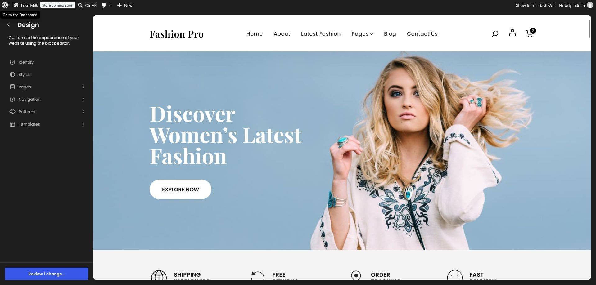 Home page blocks