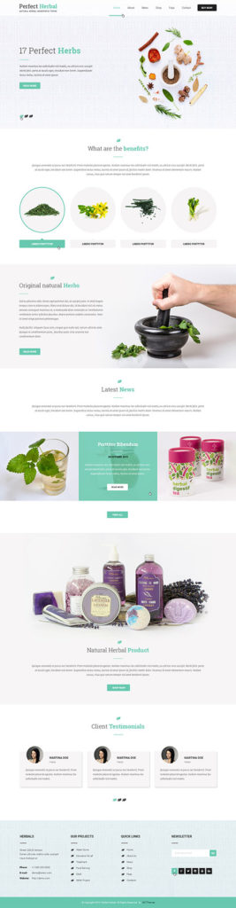 herbal store products WordPress theme