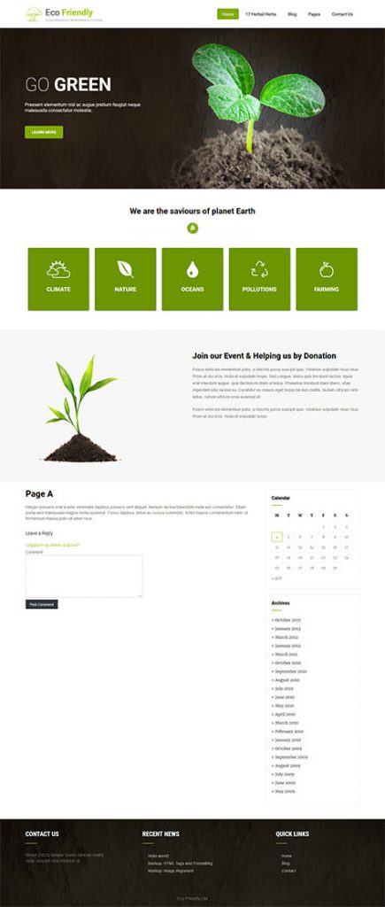 free green WordPress theme