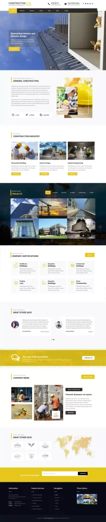 Pin Construction Pro - Construction Company WordPress theme