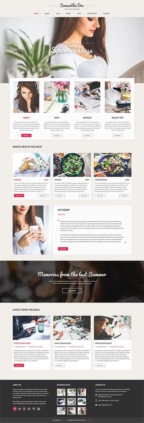 Feminine WordPress Theme