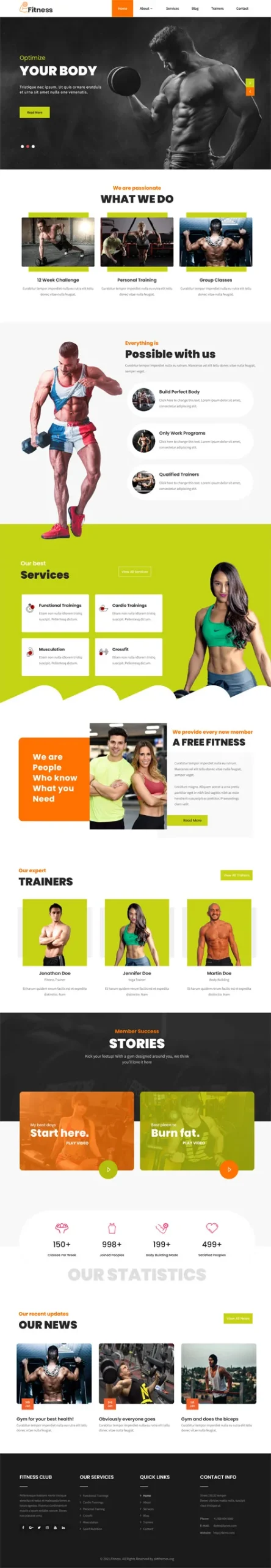 Fitness WordPress Theme