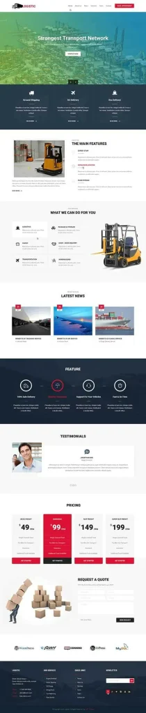 Logistics WordPress Theme