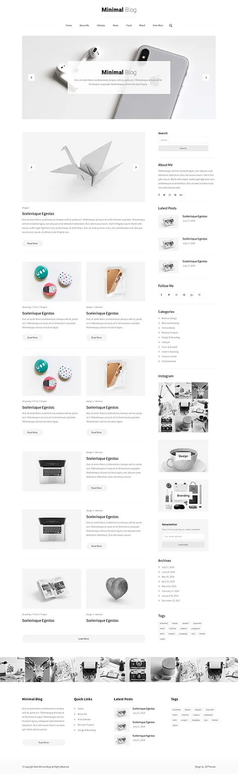 Minimal Blog WordPress Theme