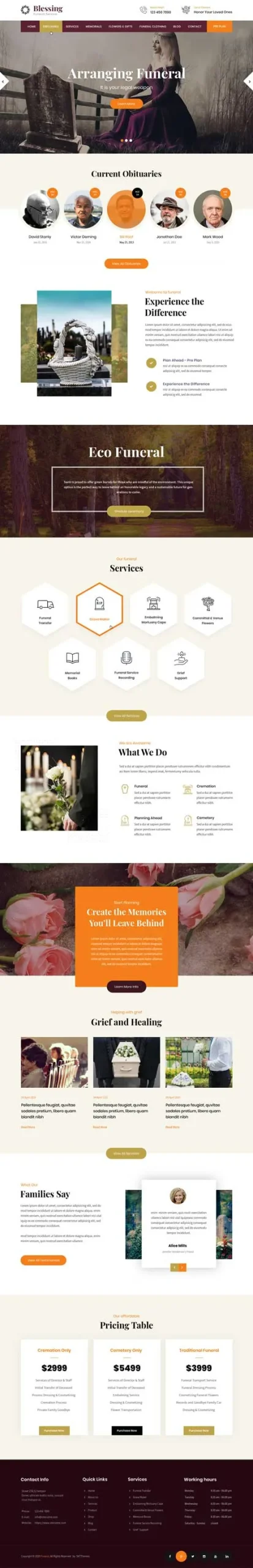 Obituary WordPress Theme