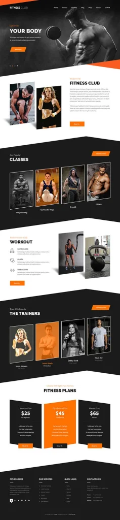 Workout WordPress Theme